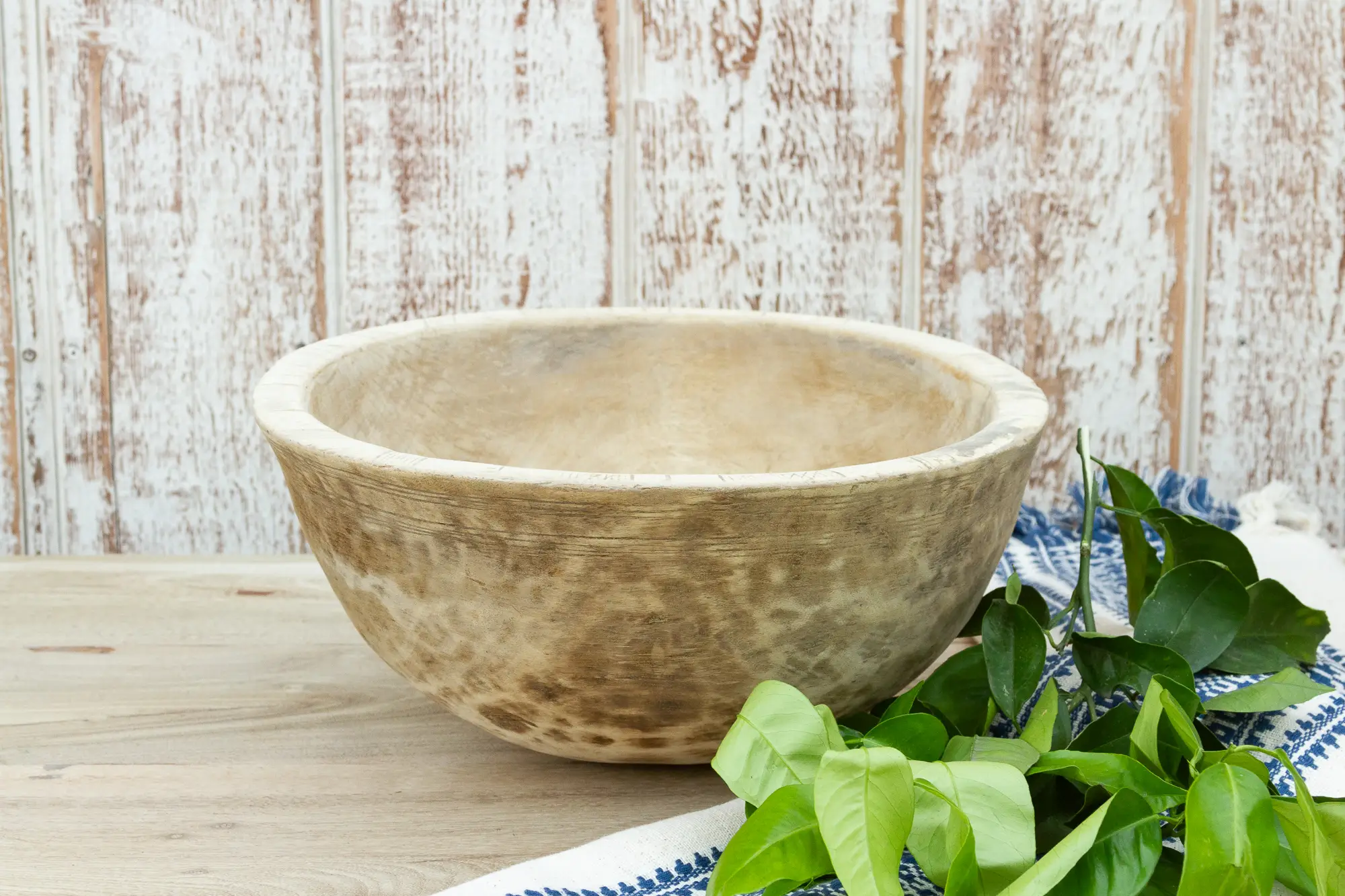 Farmhouse Rounded African Dough Bowl 2 Farmhouse Rounded African Dough Bowl