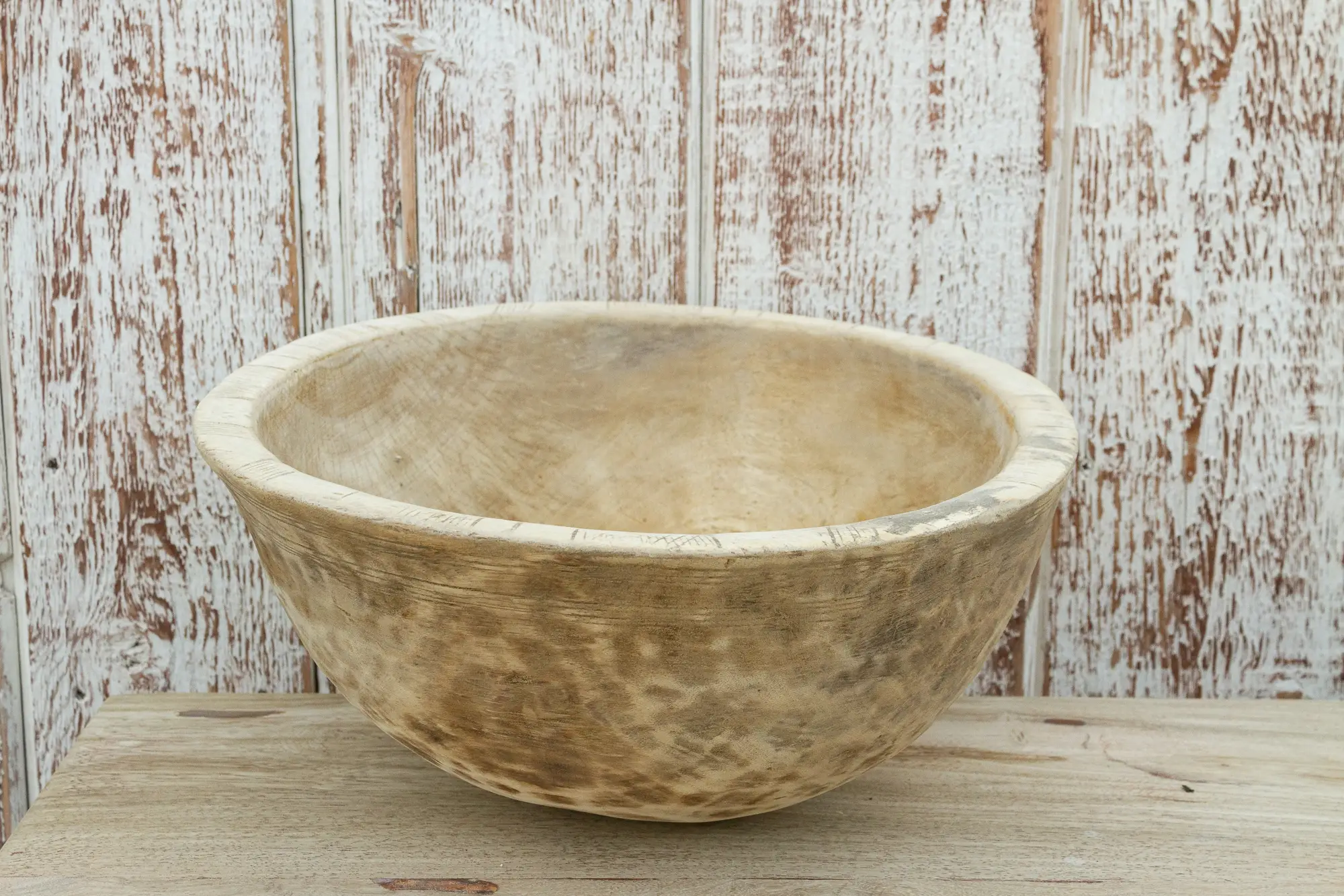 Farmhouse Rounded African Dough Bowl 3 Farmhouse Rounded African Dough Bowl
