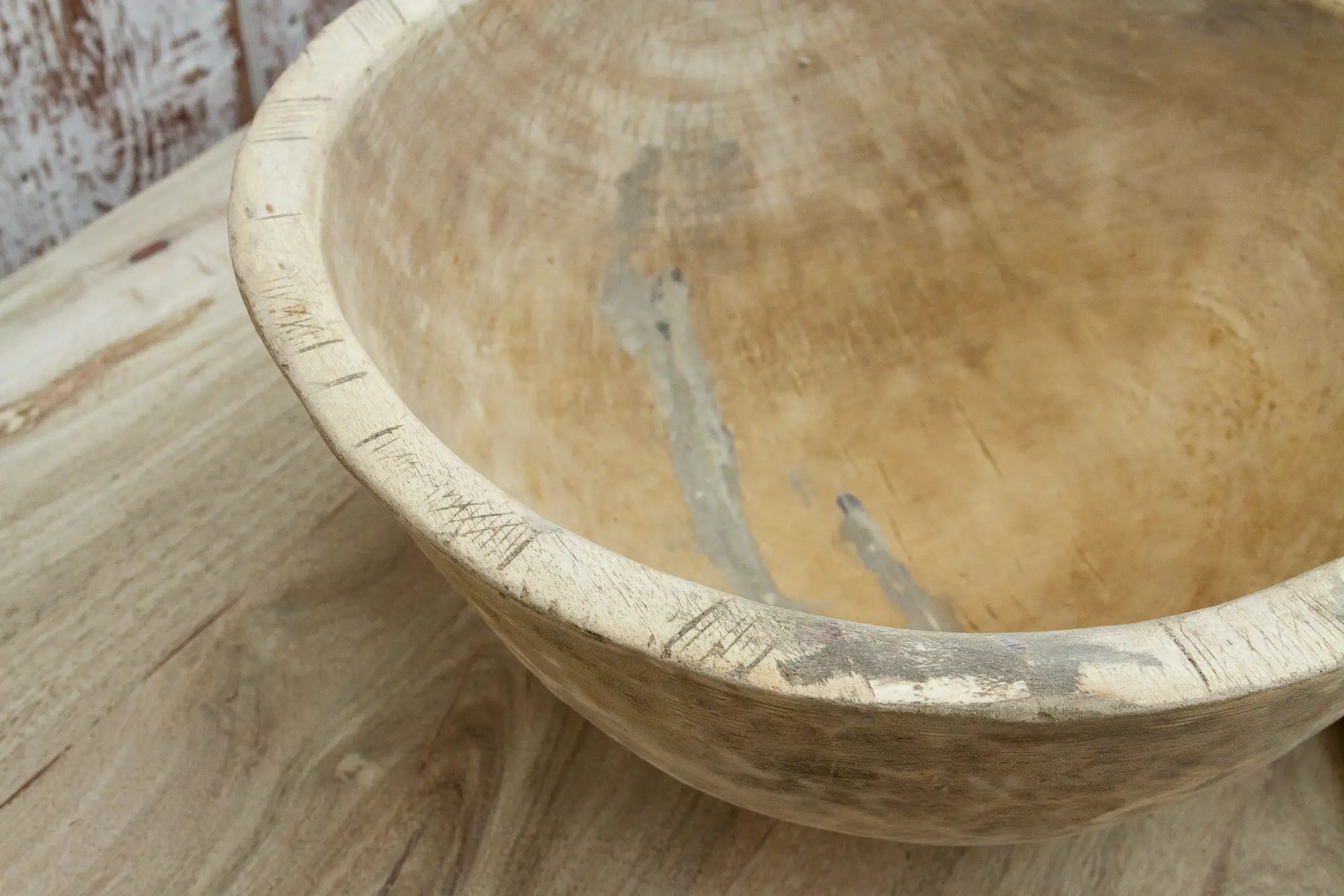 Farmhouse Rounded African Dough Bowl 5 Farmhouse Rounded African Dough Bowl