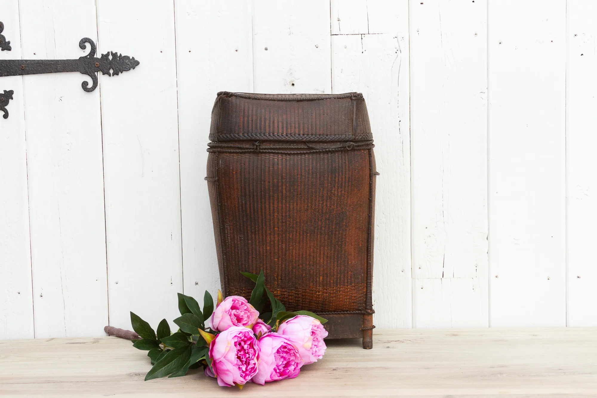 Antique Rattan Storage Basket 2 Antique Rattan Storage Basket
