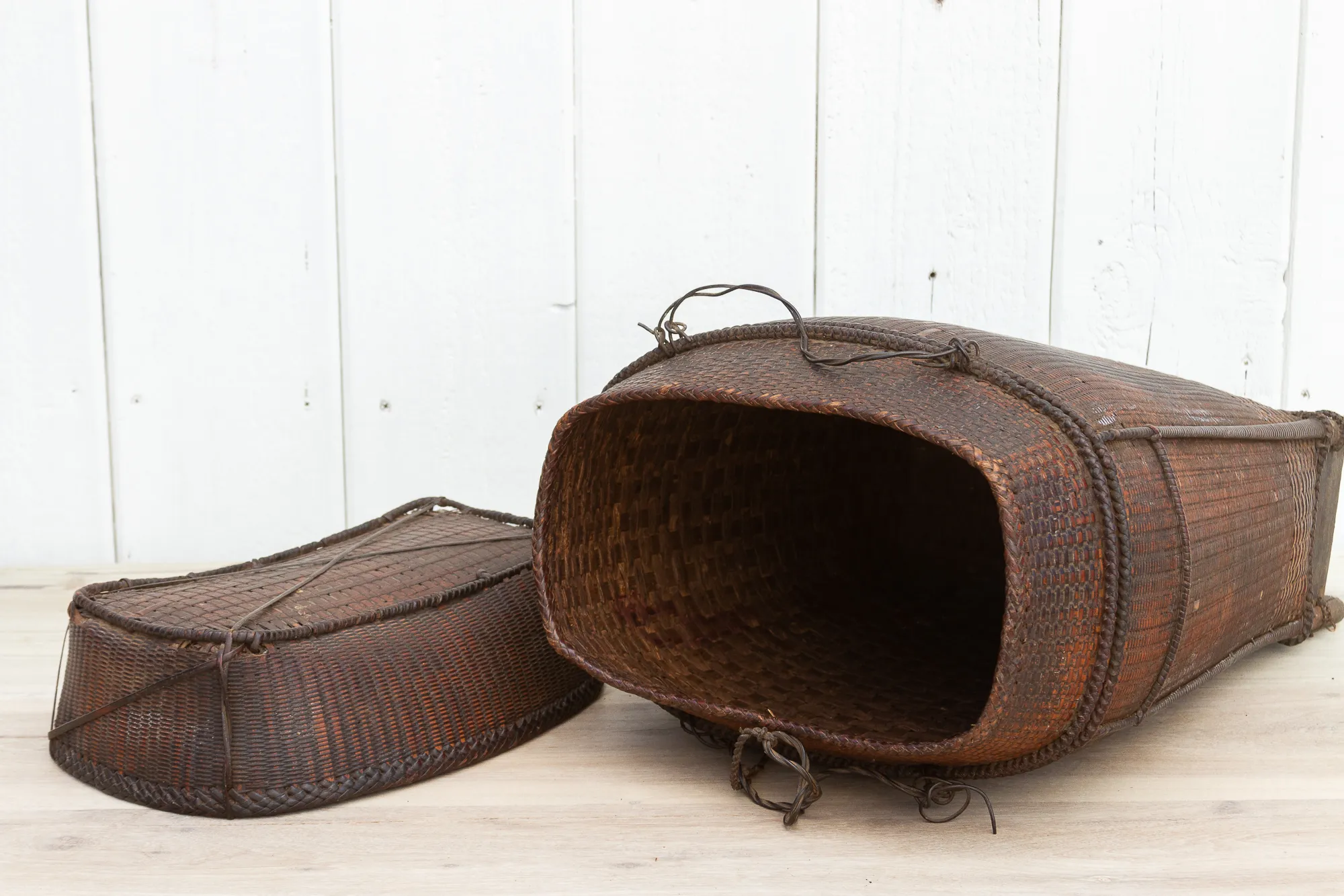 Antique Rattan Storage Basket 5 Antique Rattan Storage Basket