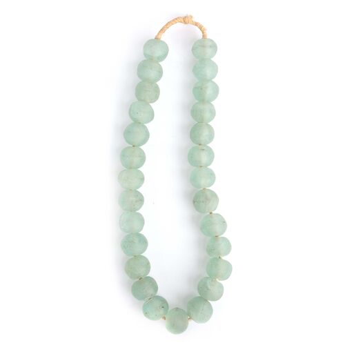 15" Ghanaian Glass Bead Strand, Opaque Green 1 15" Ghanaian Glass Bead Strand, Opaque Green