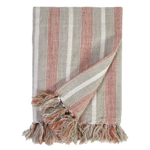 Montecito Oversized Throw, Terra Cotta/Natural 1 Montecito Oversized Throw, Terra Cotta/Natural