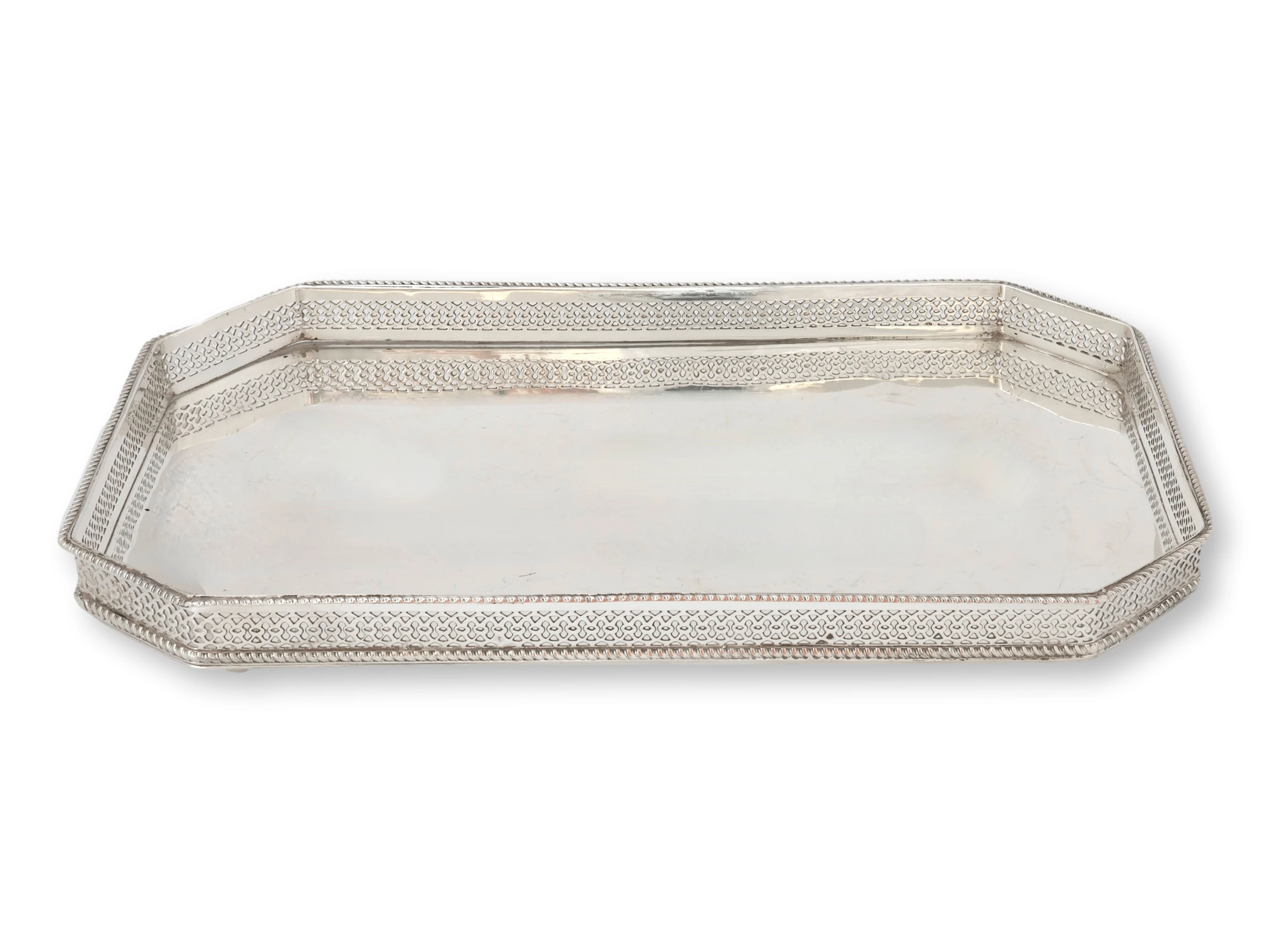 English Mirror FInish Tray &Candlesticks 5 English Mirror FInish Tray &Candlesticks