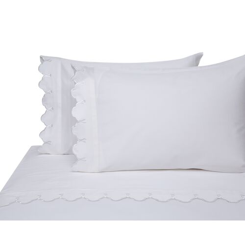 Scallop Sheet Set, White 1 Scallop Sheet Set, White