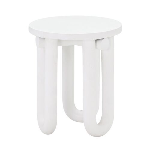 Levi Concrete Side Table, White 3 Levi Concrete Side Table, White