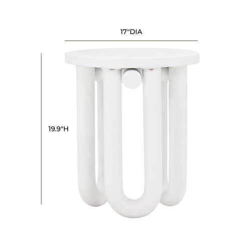 Levi Concrete Side Table, White 6 Levi Concrete Side Table, White