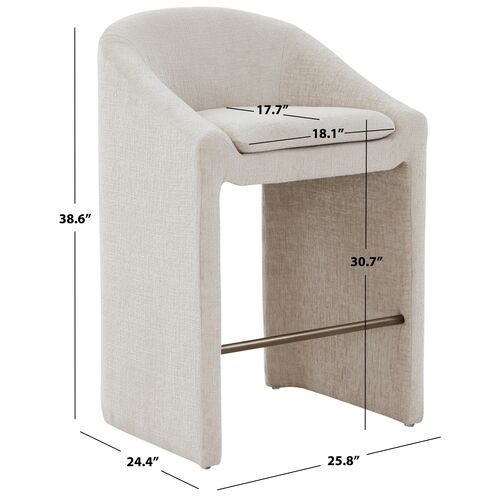 Lione Chenille Barstool, Creme 6 Lione Chenille Barstool, Creme