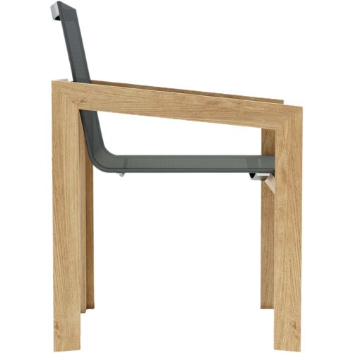 Deluna Outdoor Teak Dining Armchair, Batyline Mesh 4 Deluna Outdoor Teak Dining Armchair, Batyline Mesh
