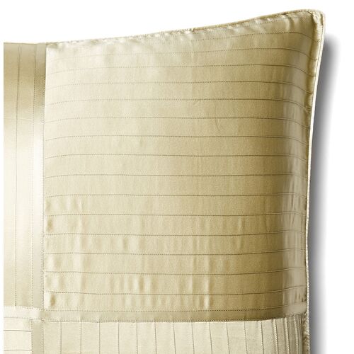 French Pleat Silk Euro Pillow Sham, Sage 3 French Pleat Silk Euro Pillow Sham, Sage