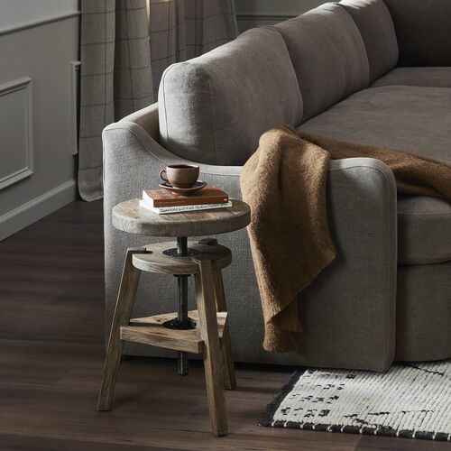 Addy Accent Stool, Bleached Elm 6 Addy Accent Stool, Bleached Elm