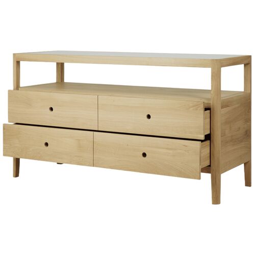 Spindle 4-Drawer Dresser, Oak 3 Spindle 4-Drawer Dresser, Oak