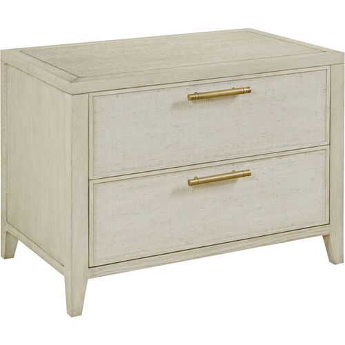 Yasmin Bedside Table, Ash/Brass