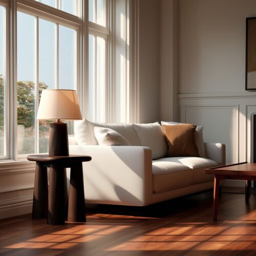 Salcombe Round End Table, Mocha Oak 2 Salcombe Round End Table, Mocha Oak
