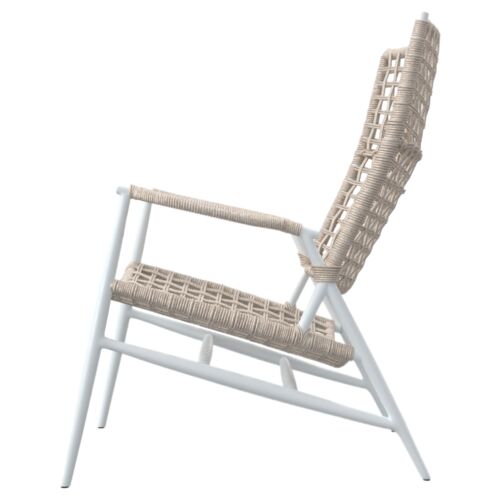 Taylin Outdoor Aluminum/Rope Highback Accent Chair, Frost 3 Taylin Outdoor Aluminum/Rope Highback Accent Chair, Frost