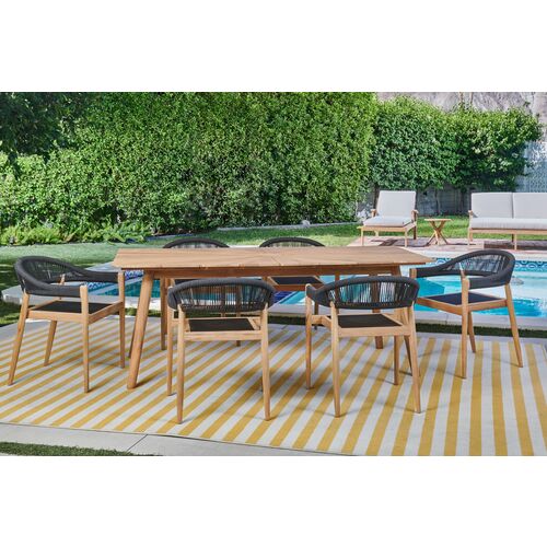 Bimi Teak Outdoor Rectangular Dining Table, Natural 4 Bimi Teak Outdoor Rectangular Dining Table, Natural