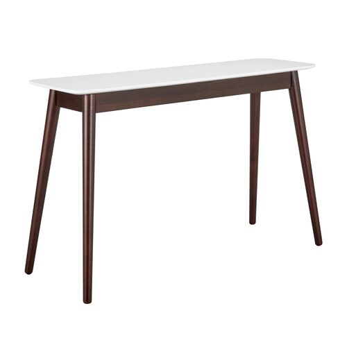 Lewis Console Table, White/Walnut 1 Lewis Console Table, White/Walnut