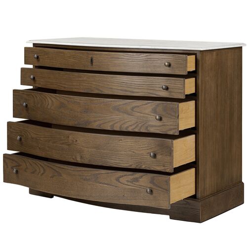 Lena Marble Top Dresser, Spiced Oak 13 Lena Marble Top Dresser, Spiced Oak