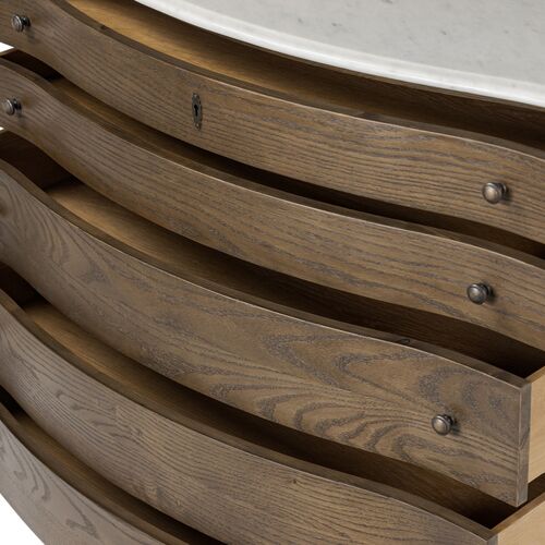 Lena Marble Top Dresser, Spiced Oak 7 Lena Marble Top Dresser, Spiced Oak