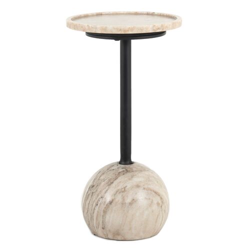 Davis Marble Accent Table, Ivory/Black 1 Davis Marble Accent Table, Ivory/Black