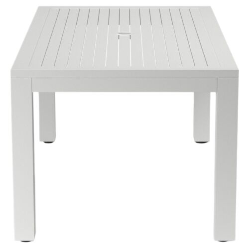 Harlyn Outdoor Aluminum Rectangular 36" x 64" Dining Table, White 3 Harlyn Outdoor Aluminum Rectangular 36" x 64" Dining Table, White
