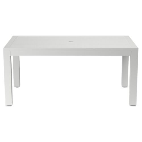 Harlyn Outdoor Aluminum Rectangular 36" x 64" Dining Table, White 4 Harlyn Outdoor Aluminum Rectangular 36" x 64" Dining Table, White