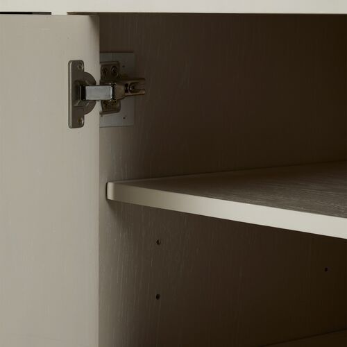 Strella Cabinet, Cerused White/Stainless Champagne 9 Strella Cabinet, Cerused White/Stainless Champagne