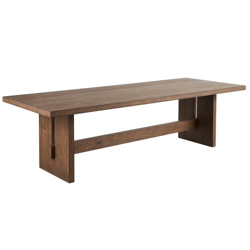 Trissa Rectangular Dining Table, Brown Oak 1 Trissa Rectangular Dining Table, Brown Oak