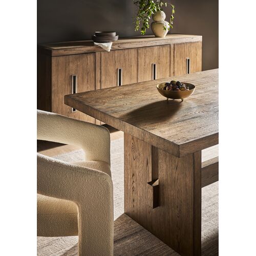 Trissa Rectangular Dining Table, Brown Oak 4 Trissa Rectangular Dining Table, Brown Oak