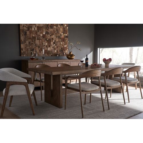 Trissa Rectangular Dining Table, Brown Oak 6 Trissa Rectangular Dining Table, Brown Oak