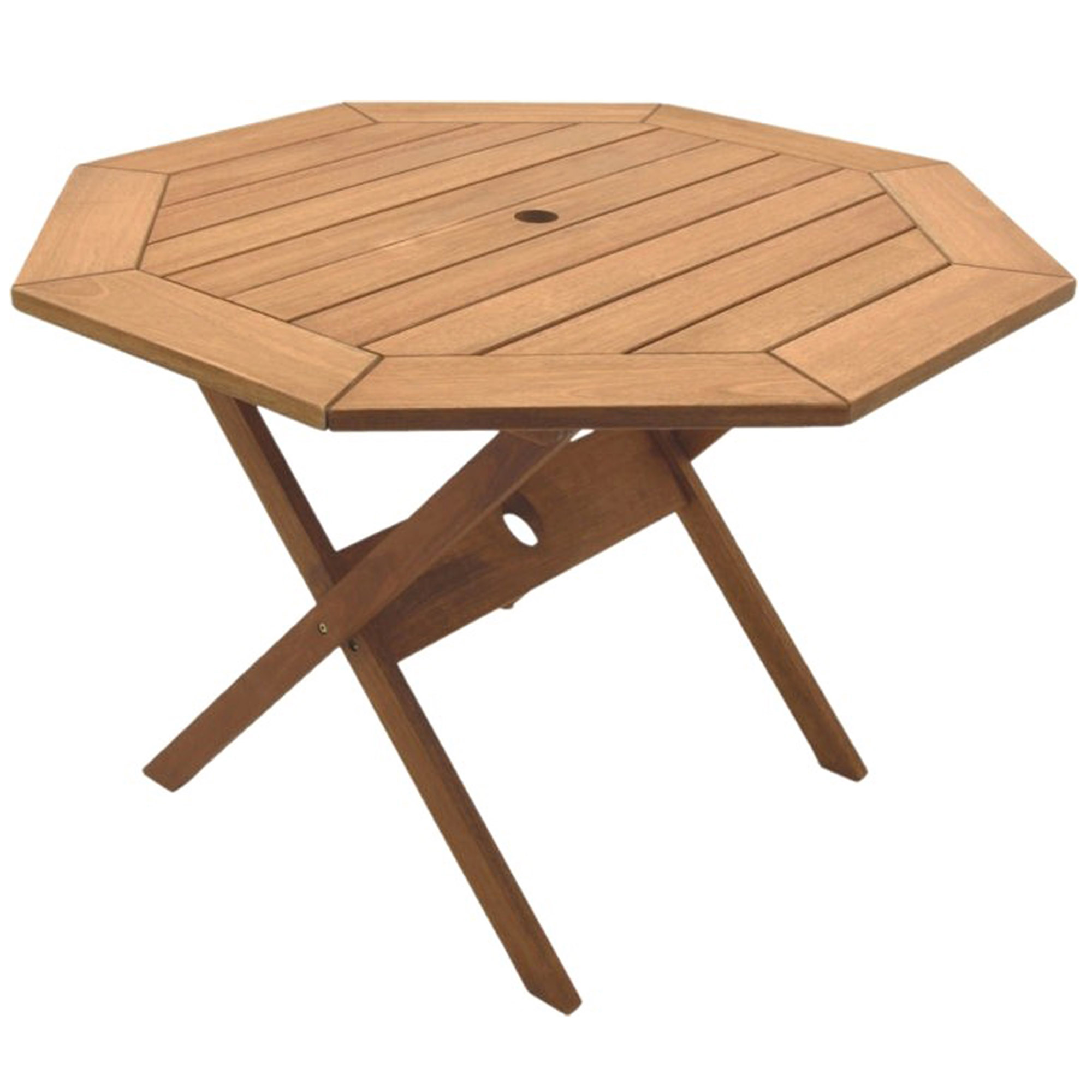 Samos Folding Outdoor Eucalyptus Octagonal Dining Table, Natural 1 Samos Folding Outdoor Eucalyptus Octagonal Dining Table, Natural