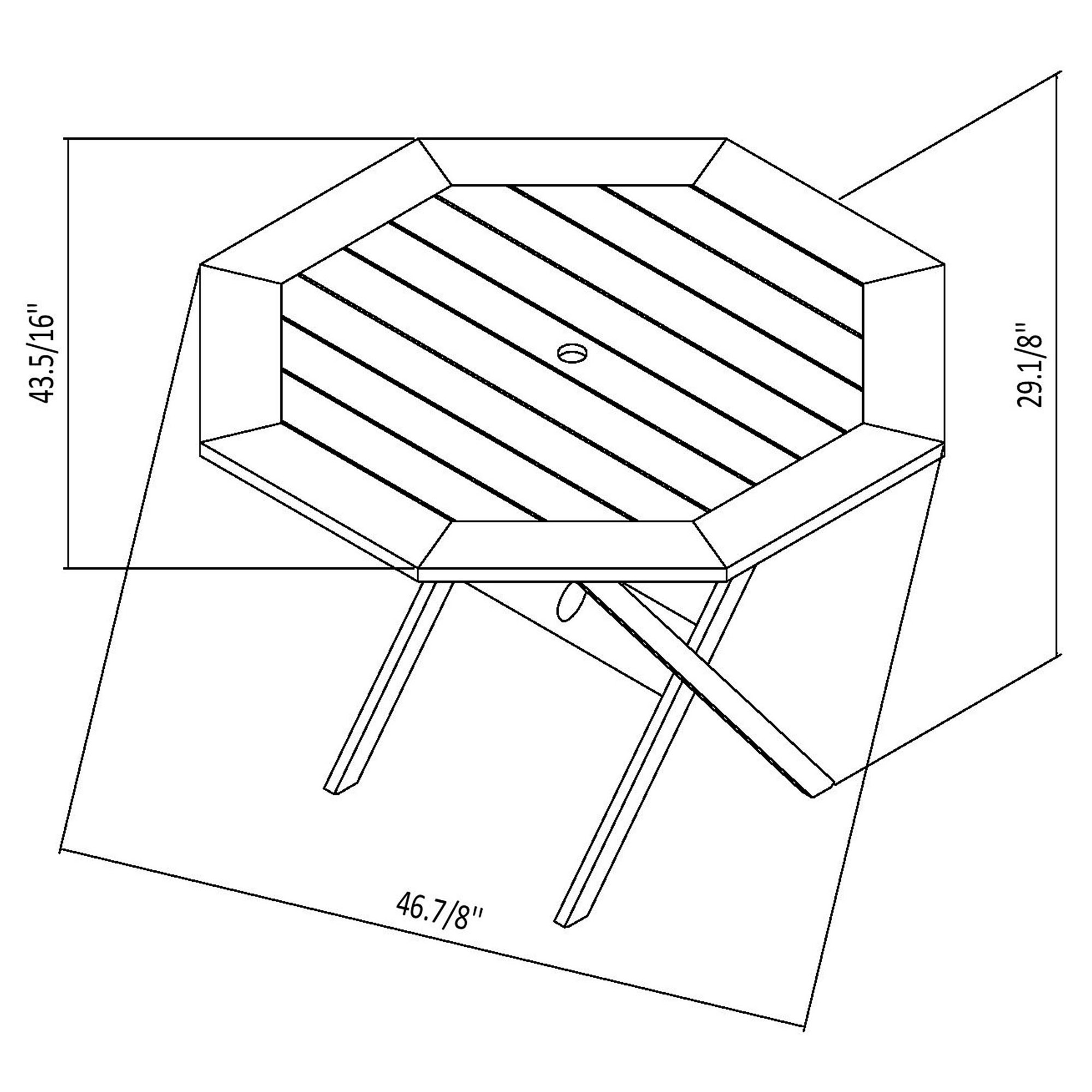 Samos Folding Outdoor Eucalyptus Octagonal Dining Table, Natural 3 Samos Folding Outdoor Eucalyptus Octagonal Dining Table, Natural