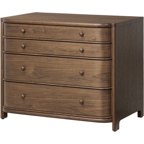 Agatha Nightstand, Dark Brown Walnut
