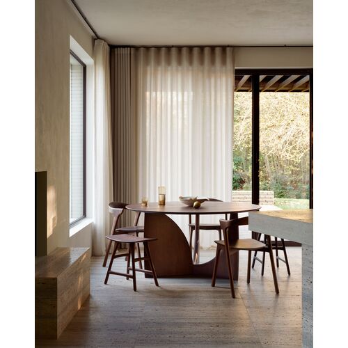 Geometric Round Teak Dining Table, Brown 7 Geometric Round Teak Dining Table, Brown