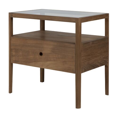 Spindle 1-Drawer Bedside Table, Reclaimed Teak 1 Spindle 1-Drawer Bedside Table, Reclaimed Teak