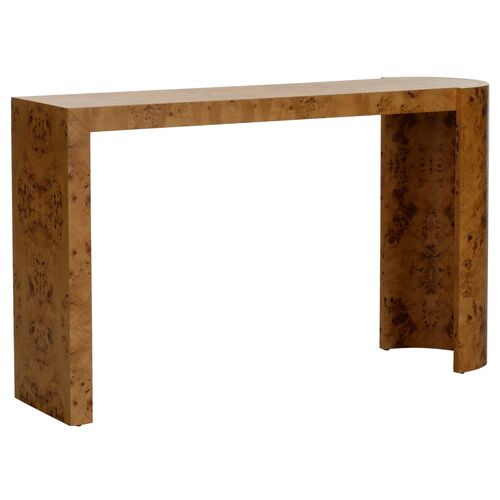 Carnegie Burl Console Table, Brown 1 Carnegie Burl Console Table, Brown