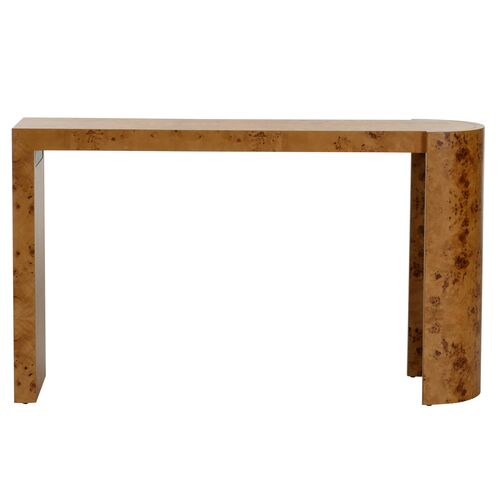 Carnegie Burl Console Table, Brown 4 Carnegie Burl Console Table, Brown
