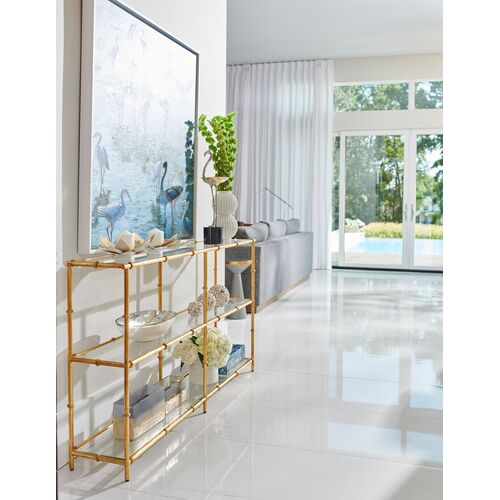 Lauren Iron Console Table, Gold 2 Lauren Iron Console Table, Gold