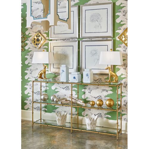 Lauren Iron Console Table, Gold 4 Lauren Iron Console Table, Gold