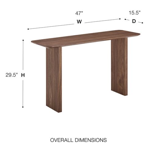 Duke 47" Fluted Console Table, Walnut 4 Duke 47" Fluted Console Table, Walnut