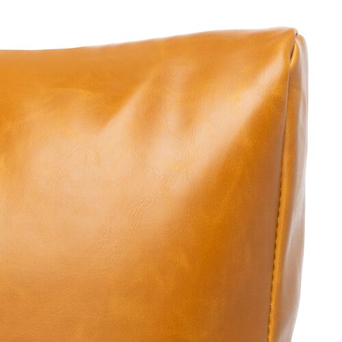Wilson Armchair, Caramel Faux Leather 5 Wilson Armchair, Caramel Faux Leather