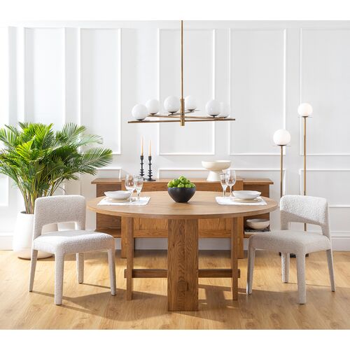 Lilith Boucle Dining Side Chair, White 11 Lilith Boucle Dining Side Chair, White