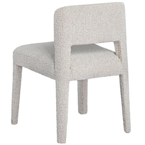 Lilith Boucle Dining Side Chair, White 4 Lilith Boucle Dining Side Chair, White