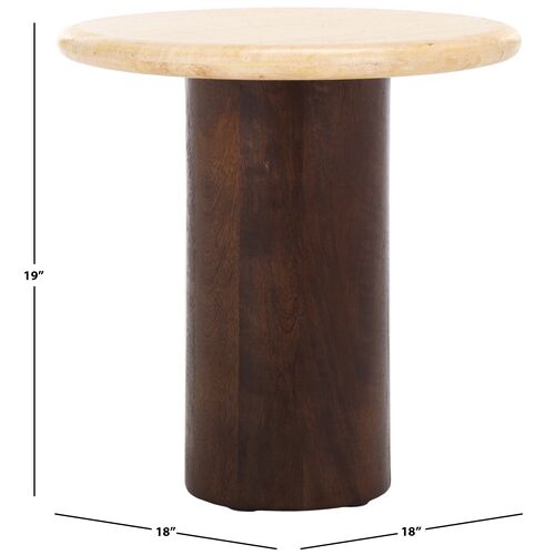 Emberly Accent Table, Dark Brown/Travertine 6 Emberly Accent Table, Dark Brown/Travertine