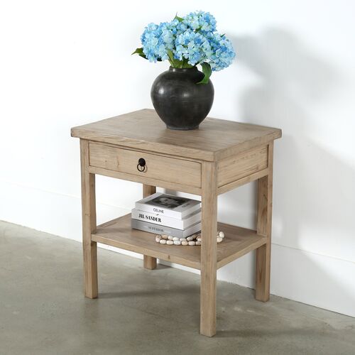 Althea 1-Drawer Side Table, Weathered Natural 5 Althea 1-Drawer Side Table, Weathered Natural