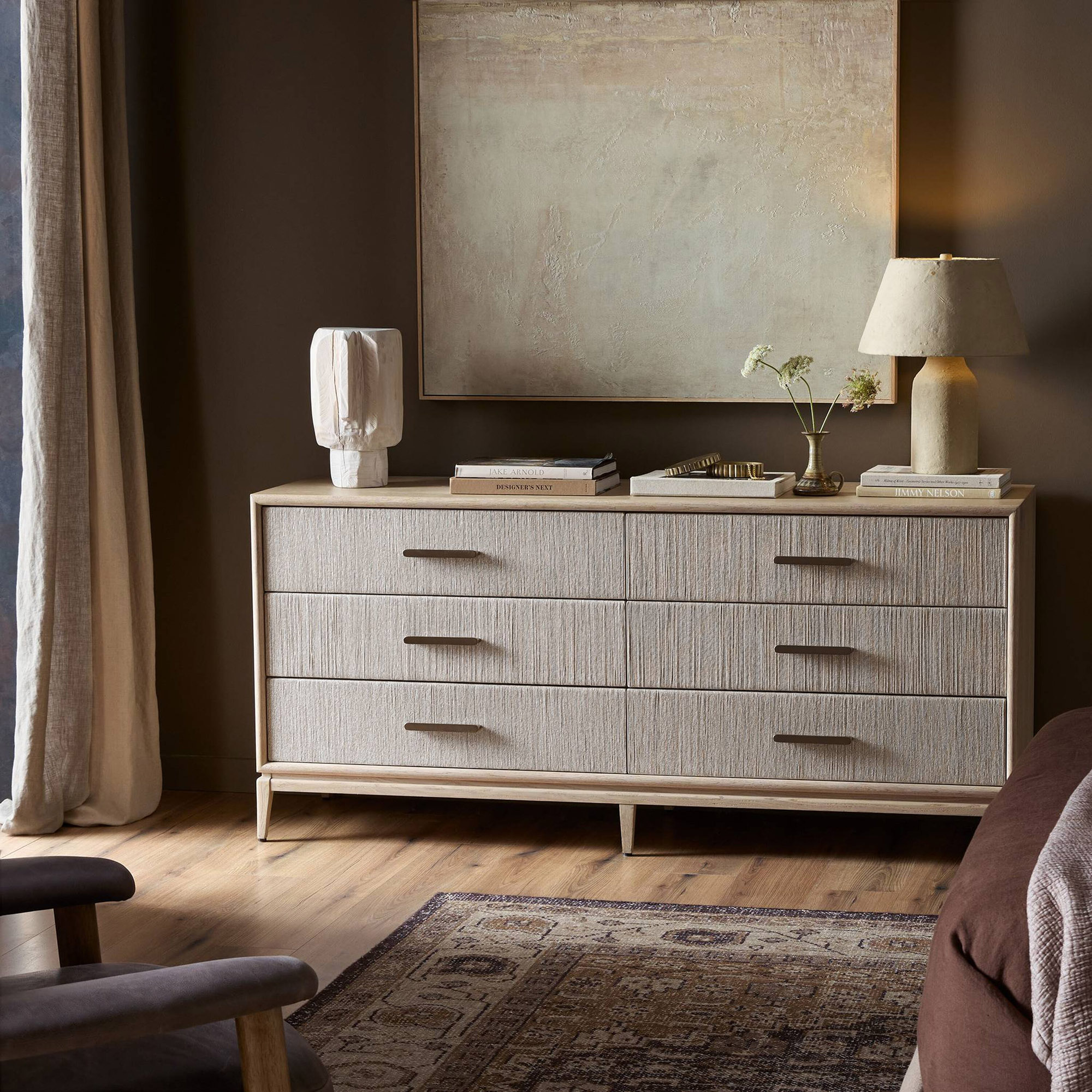 Tiv 6-Drawer Woven Paper Cord Dresser 2 Tiv 6-Drawer Woven Paper Cord Dresser