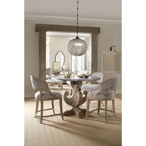 Boheme Garnier Barrel Back Counter Stool, Gray 4 Boheme Garnier Barrel Back Counter Stool, Gray